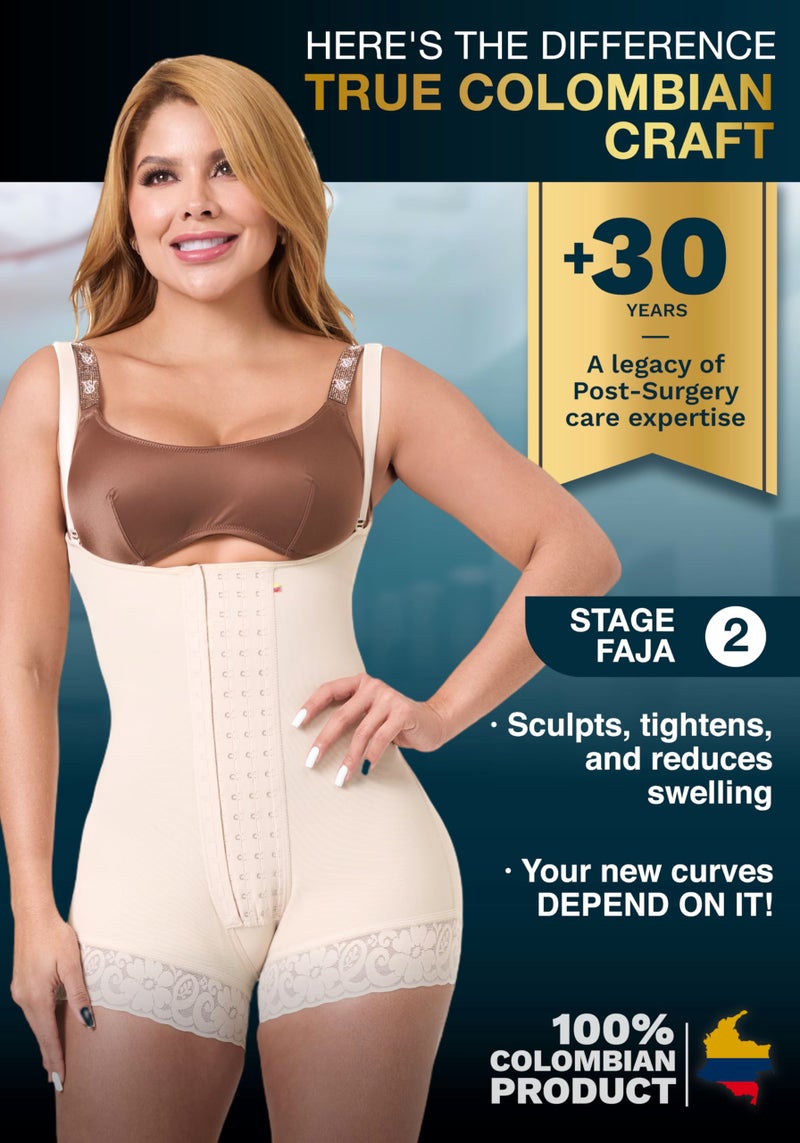 Sonryse Stage 2 Faja Shapewear for Women | Tummy Tuck Compression Garment & Post Surgery Compression Garment | Fajas Colombianas Moldeadoras Beige S - Image 2
